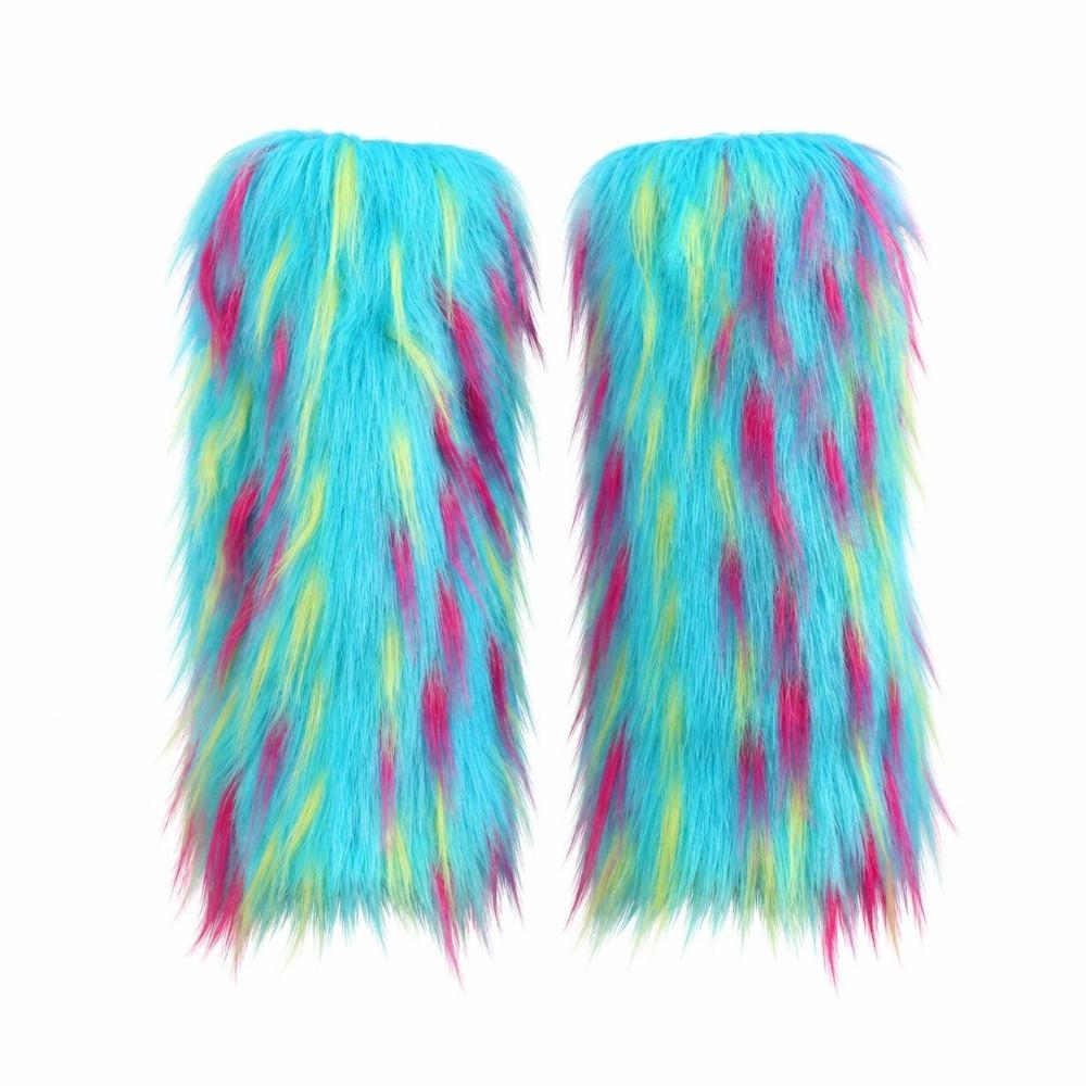 Weiche und flauschige Beinwärmer mit elastischen Öffnungen Pelz-Stiefelmanschetten Cosplay-Accessoires