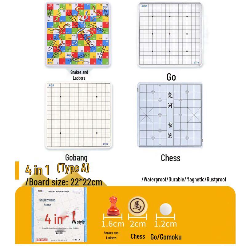 Magnetic Folding 4-in-1 Board Game Set