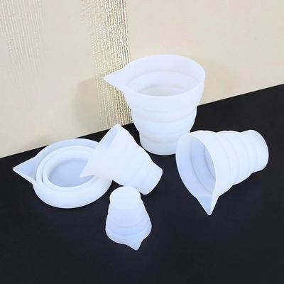 Foldable Silicone Measuring Cup Mold with Scale Folding Cup Epoxy Resin Casting Mould DIY Jewelry Tool for Resin Art