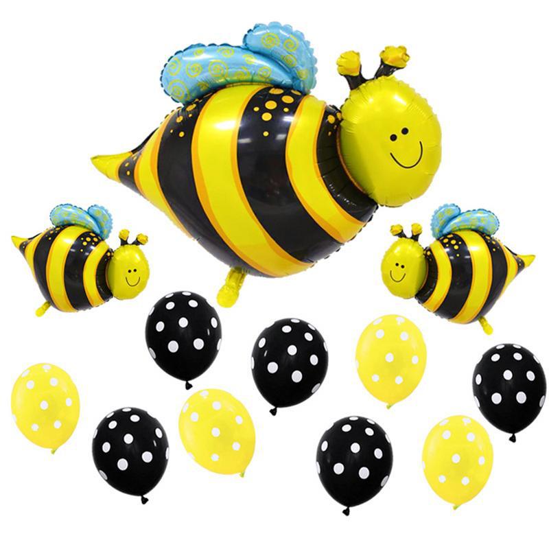 Bee Aluminum Film Balloon Yellow Polka Dot Black Polka Dot Package Ladybug Birthday Party Decoration Wedding Balloon
