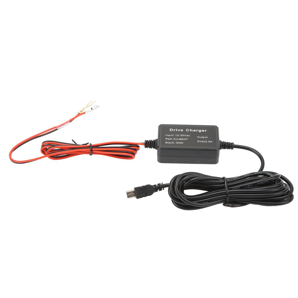Dashcam Hårdkopplingssats MINI USB-adapter 12V‑30V till 5V Säker för Backspegelkamera GPS-navigator