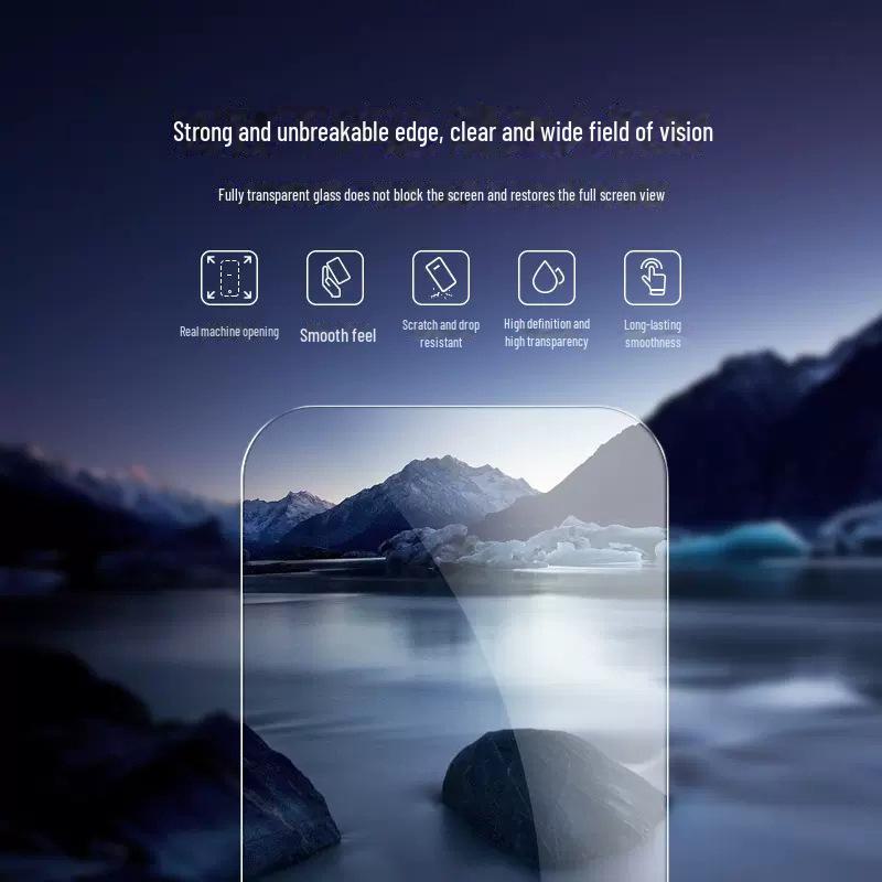 "Ultratunt skärmskydd i härdat glas för Samsung Galaxy A14/A15 - HD Transparent, Silkscreentryckt, Full täckning"