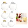 6Pcs/lot Clear Empty Christmas Ball Ornaments with Removable Gold/Silver Metal Hangers Great for Wedding Party Holiday
