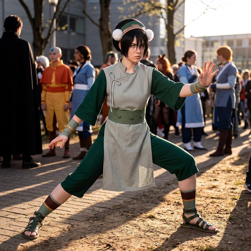Avatar Last Airbender Toph Beifong Cosplay Costume Halloween Party Roleplay Outfit Men Women