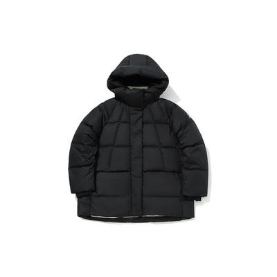 Li Ning Sports Fashion Series Loose Hooded Windproof Warm Mid-Length Down Jacket Women Outerwear Black AYMQ394-3
