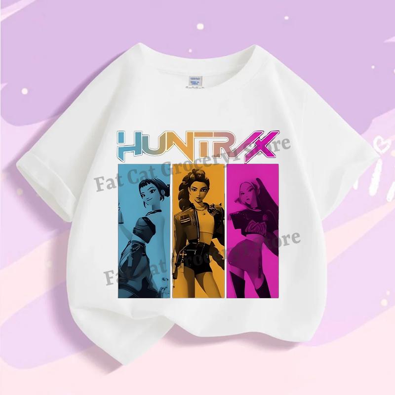 Kpop Tričko Lovce démonů Dětské Roztomilé Rumi Mira Zoey Trička Dívky Chlapci Léto Krátký rukáv Dětské Volnočasové Topy Bavlněné Oblečení Dárek