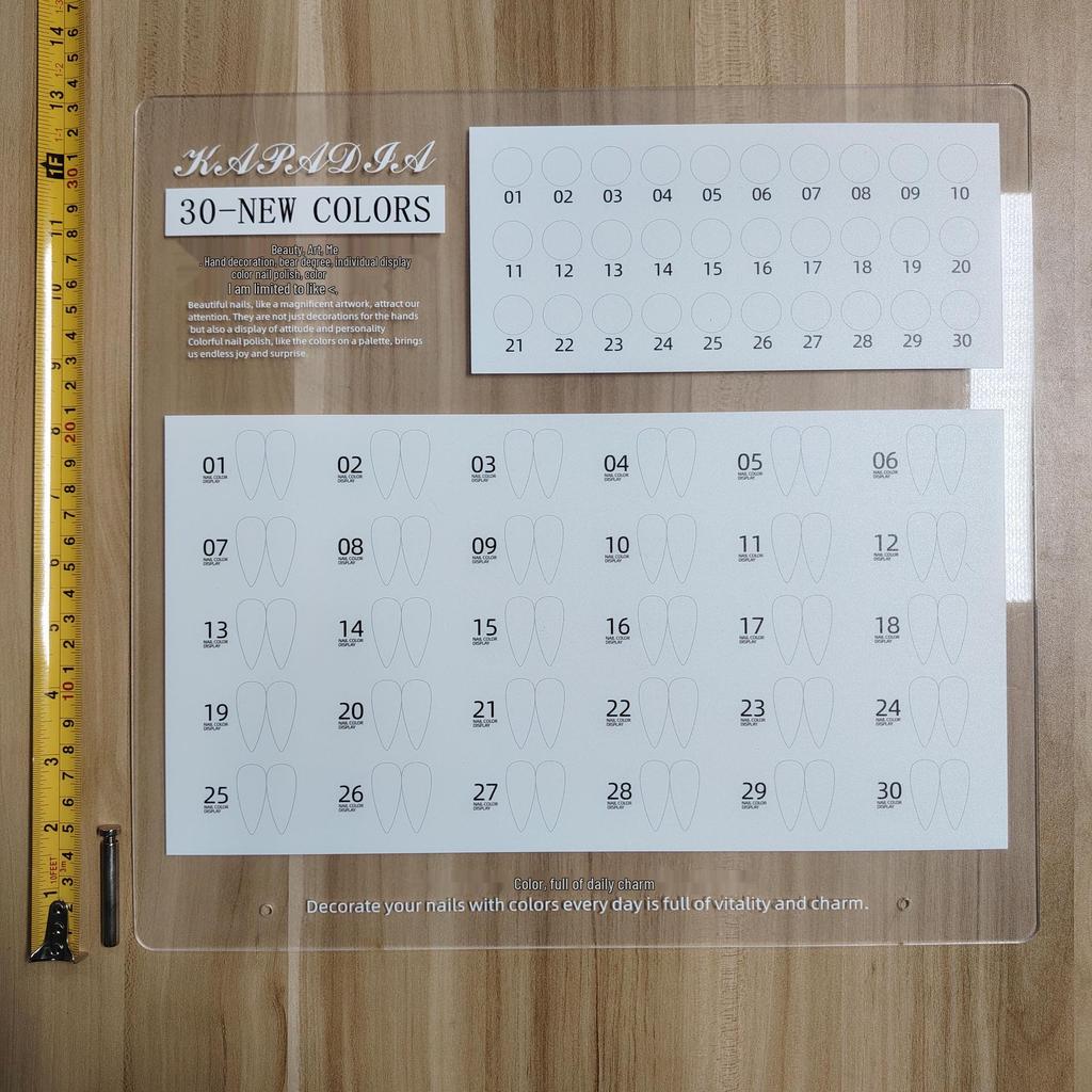 Japanese Nail Art Display Board: Three-Color Gel Polish Chart Book & Stand