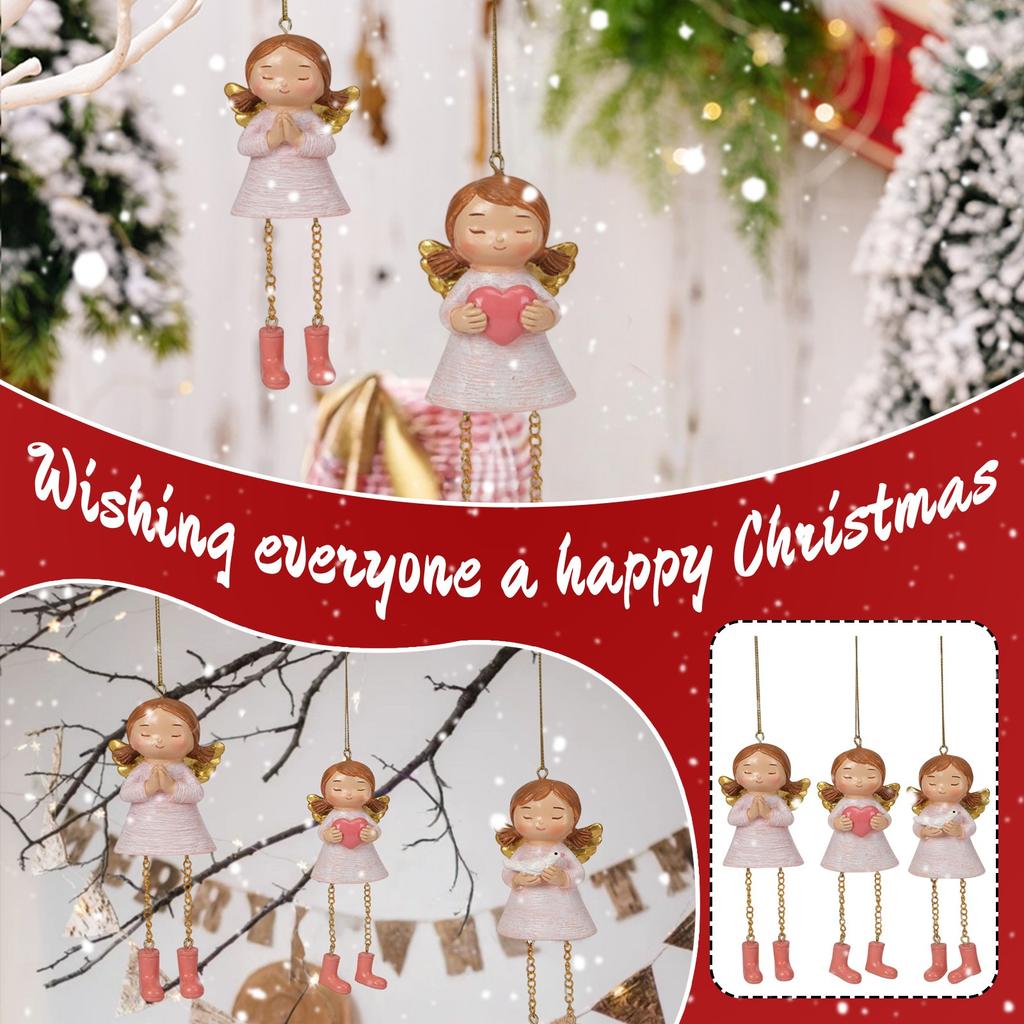 Vánoční dekorativní přívěsek 3 přívěsky andělů Domácí kreativní přívěsek Dekorativní pryskyřičné řemesla