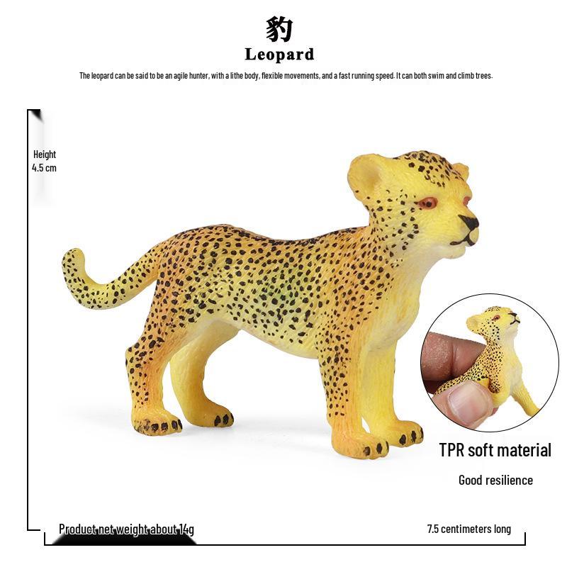 Wild Animal Figurine Set: Jaguar, Cheetah, African Leopard for Kids