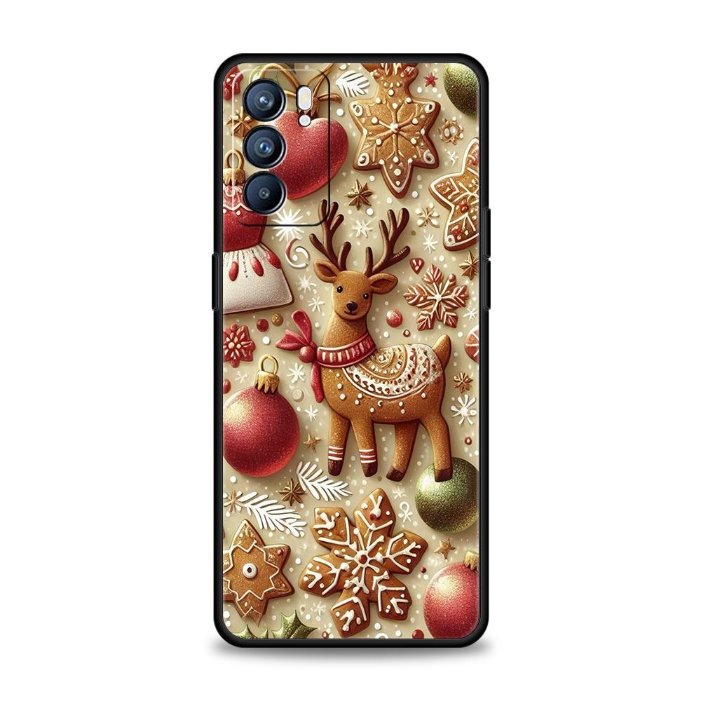New Year Christmas Phone Case For Oppo Reno 13 12 11 10 7 F Find X5 X6 A98 A80 A79 A78 A57 A54 A31 A17 Pro 5G Soft TPU Cover Bag