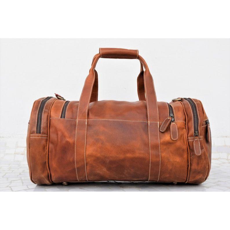 Bolsa de viaje personalizada para hombres, bolsa de lona de cuero