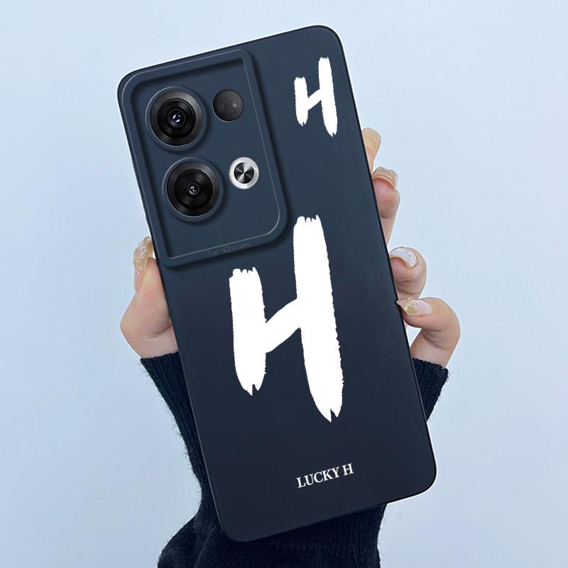 For OPPO Reno 8 Pro 5G Reno8 Reno8 Pro Plus Shockproof Phone Case Lucky Initial Letter Casing Silicone Soft Matte Back Cover