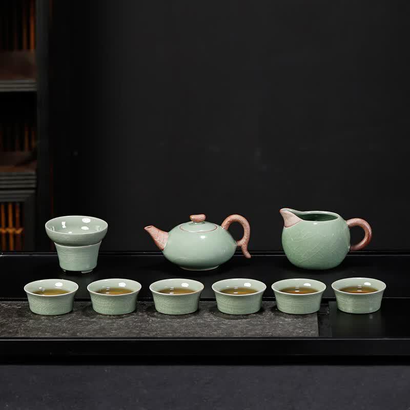 Geyao Celadon Ceramic 10-Piece Teaware Set