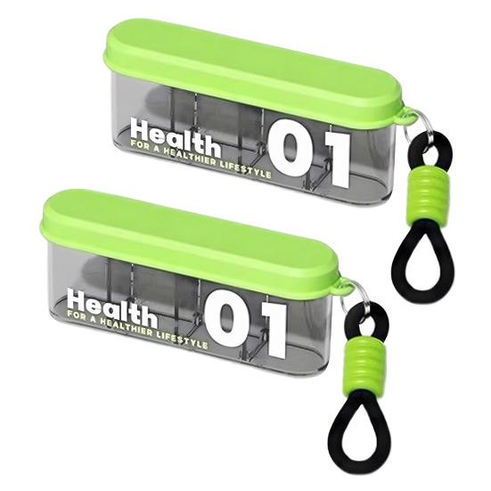 Portable Pill Box 4 Compartments Transparent Pill Case Travel Pill Organizer Tablet Dispenser with Slider Lock