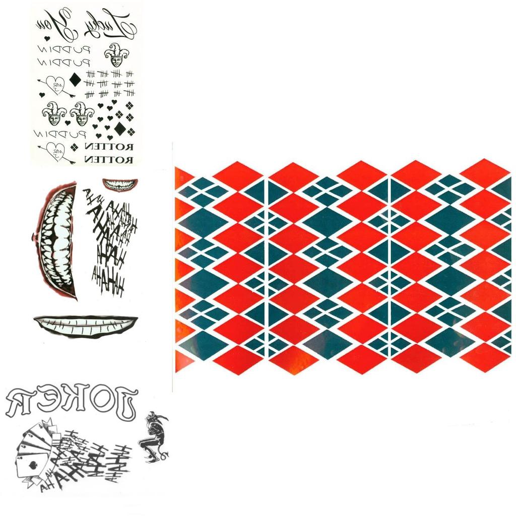 Suicide Squad Harley Quinn Tattoo Sticker Water Transfer Decal For Halloween Decor