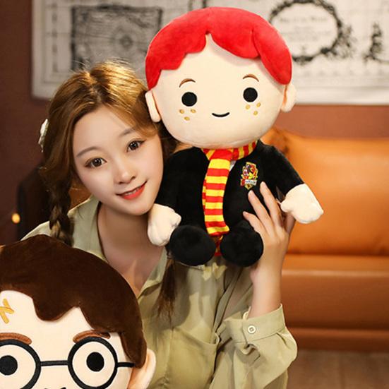 Harry-Potter Plush Toy Full Filling Cozy Touch Soft Cute Cartoon Doll Hugging Cushion Sofa Ornament Creative Magician Plush Figure Kids