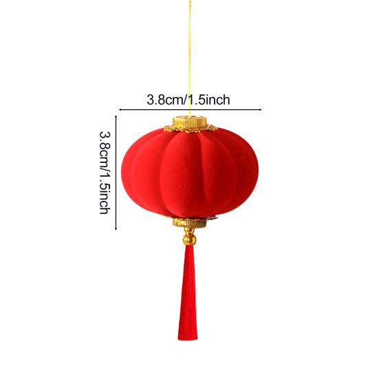 Flanell Kinesisk Nyårslampa Mini Röd Lyckobringande Hängande Lyktor med Tofs för Vårfestparty Bröllopsmaterial