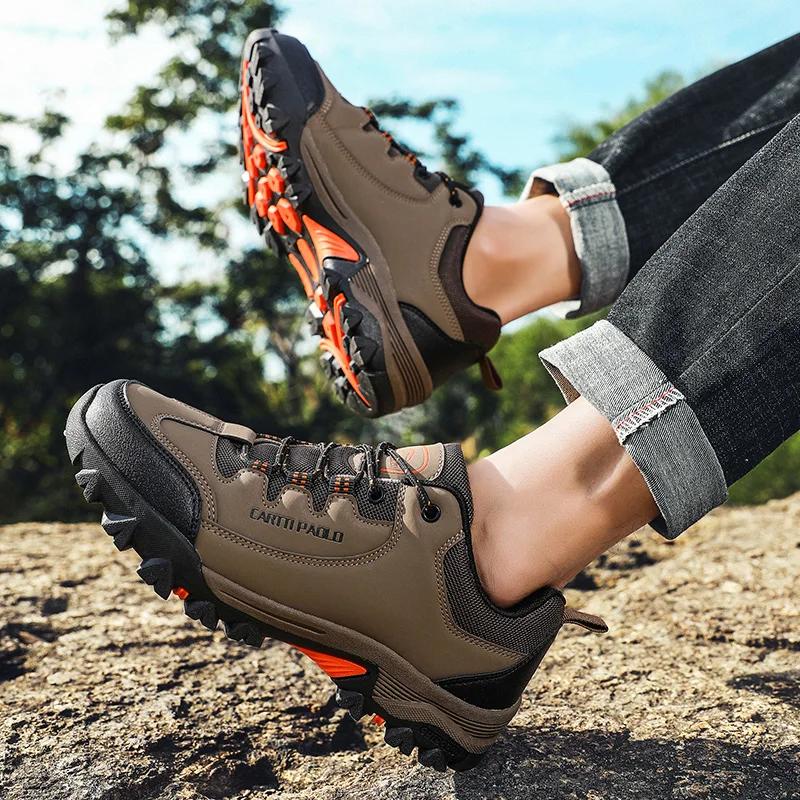 Fashion Booties Man Soccer Walker Work Sneakers For Men Winter Footwear Men's Hiking Shoes Original Brand Tennis Mountaineering Tennis