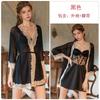 Women's Lace Trim Cutout Padded Backless Sleep Dress with Robe Lounge Set
