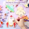 8pcs Outer Space Crafts Unfinished Wooden Cutouts Space Themed Party Favor Rocket Planet Astronaut Alien DIY Wood Painting