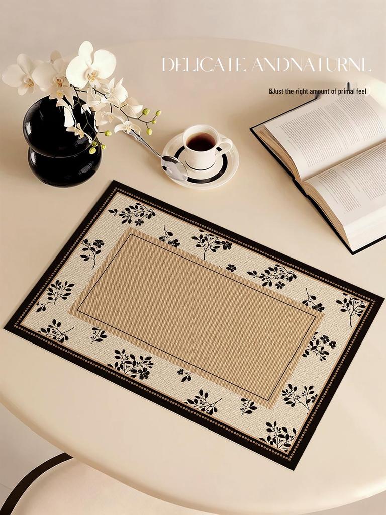 French Vintage PVC Placemat: Luxury Feel, Waterproof, Oil-Proof, Heat-Resistant, Wash-Free Coaster Pad.