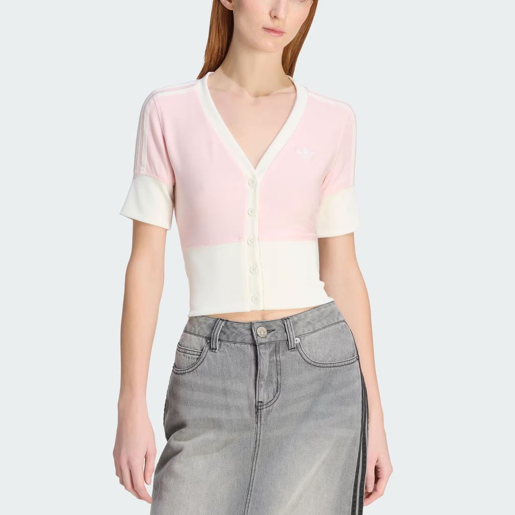 Adidas Originals Slim Fit Button Short Sleeve Shirt Women Shirts KW4541