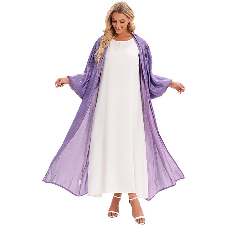 Open Cardigan Maxi Dress Abaya Muslim Women Kaftan Jilbab Arab Robe Party