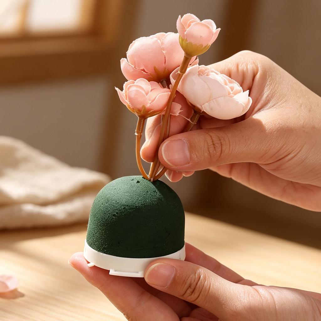 Wine Bottle Floral Foam Ball with Base Round Green Flower Arrangement Holder DIY Floral for Wedding Party Table Flowers Decor