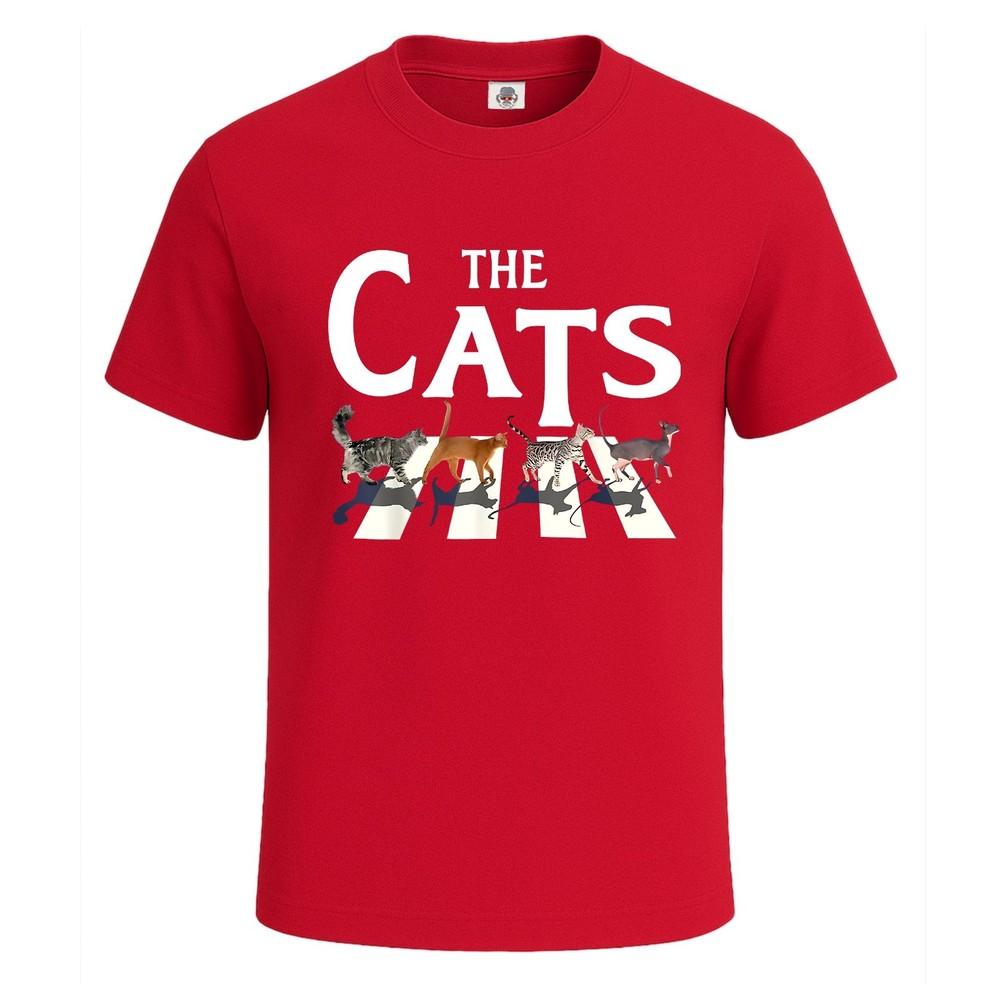 The Cats Abbey Road Shirt Funny Cat Lovers Men's T Shirt Funny Party Shirt Top