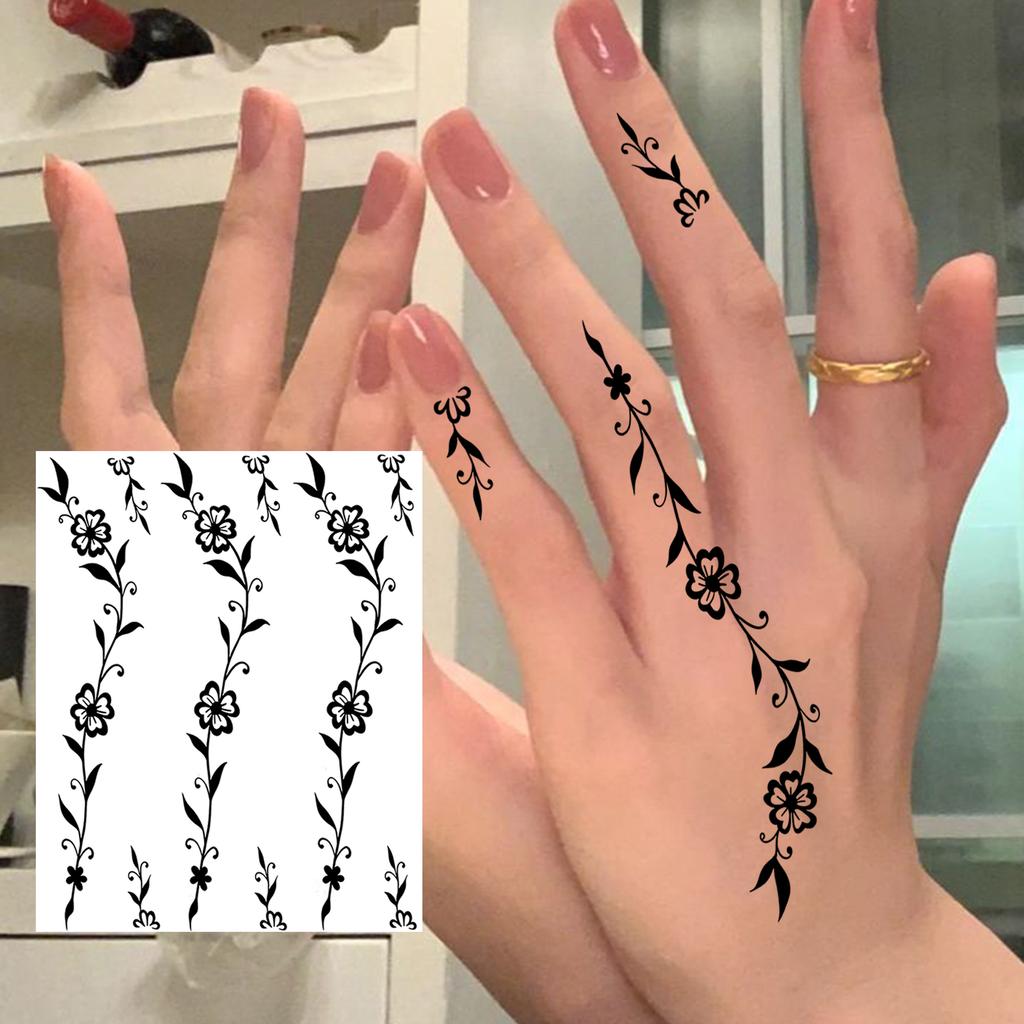 1 Sheet Rose Butterfly Flower Temporary Tattoos For Women Hand Arm, Fake Tattoo Sticker Waterproof Long Lasting Realistic Tatoos