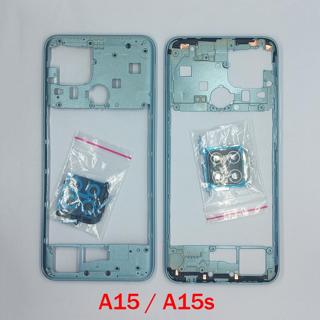 Per OPPO A5s A5Xs A15 A15s A16 A16s A36 A54 A74 A93 A57 A76 4G 5G Telaio Centrale Scocca Cornice + Pulsanti Laterali + Lente Fotocamera