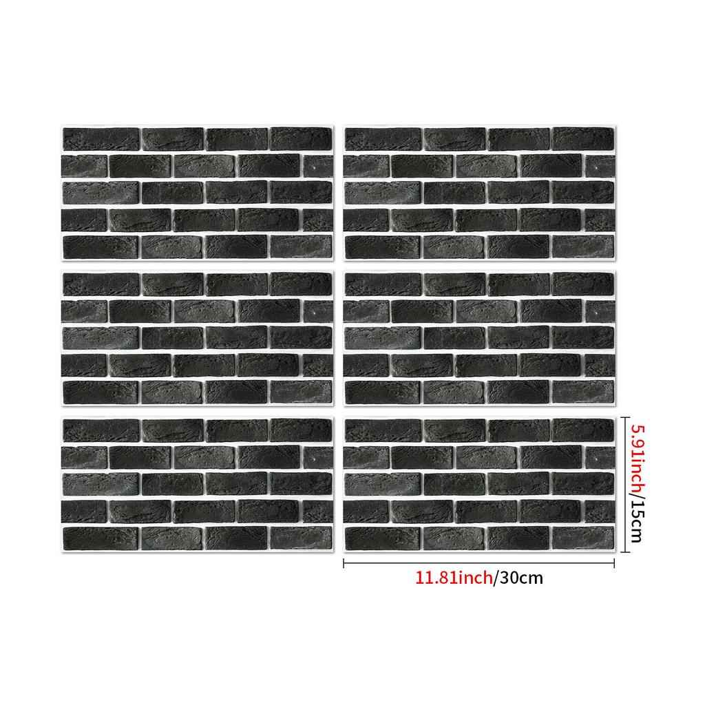 Retro Industrial Stone Brick Wall Sticker, Self-Adhesive Waterproof Bedroom Kitchen Wall Decoration 2D Tile Sticker Pvc Wallpaper