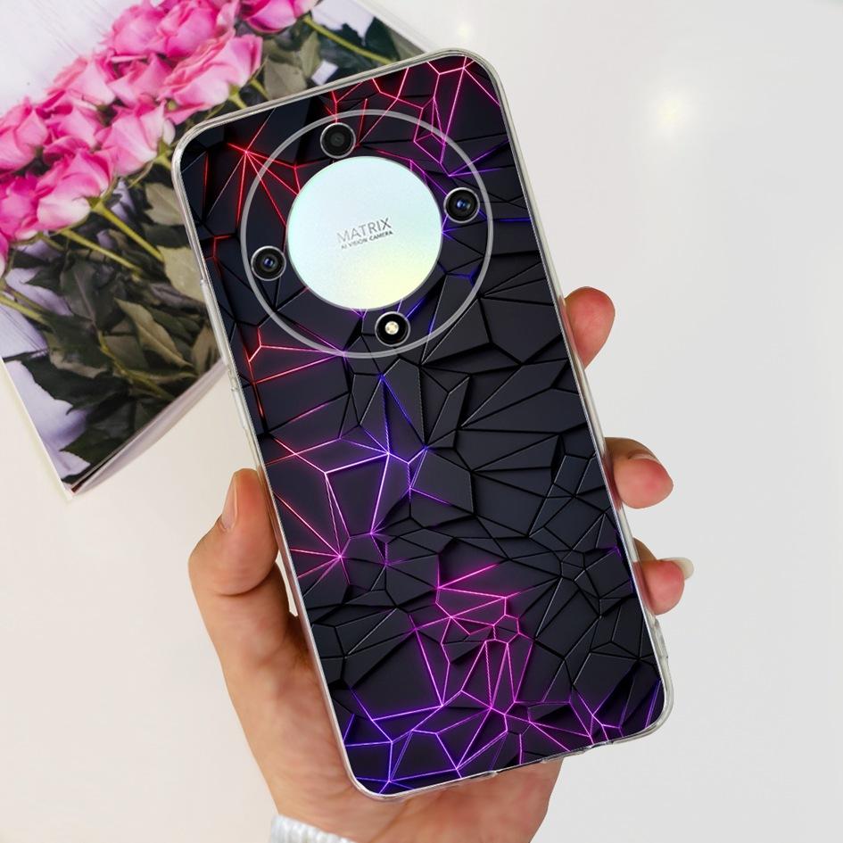 For Honor X9b 5G Case ALI-NX1 Popular Flower Soft Clear Silicon TPU Cover For Honor X9a RMO-NX1 HonorX9 ANY-NX1 Shockproof Funda