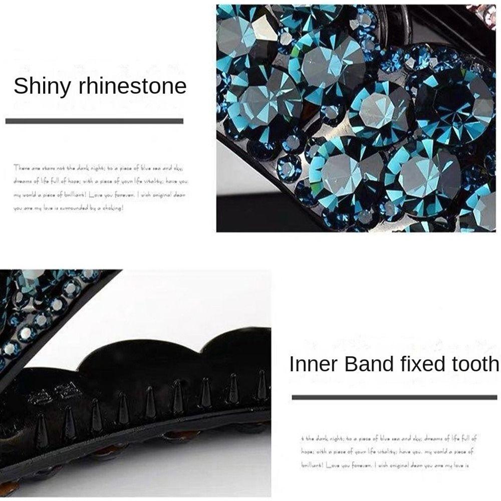 Korean Style Crystal Hair Claws Elegant Sweet Hairpins Rhinestones Banana Clip  For Women Girls