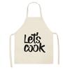 Cake Letters Women's  Kitchen Cotton Linen Apron Black Bib Household CleaningCooking