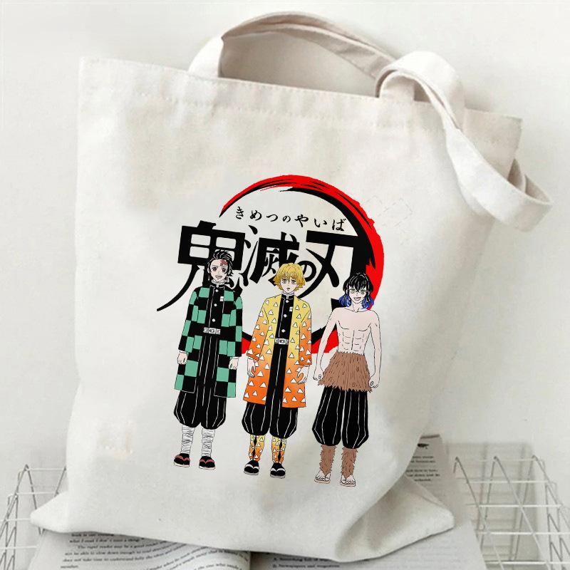 Japan cartoon comics Demon Slayer Printed Canvas Bag Large Capacity Tote Bag 7556 KTB