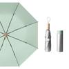 190T Simple Titanium Silver Adhesive Women's Sun Protection Umbrella UV Folding Sun and Rain Dual Use Sunshade Umbrella