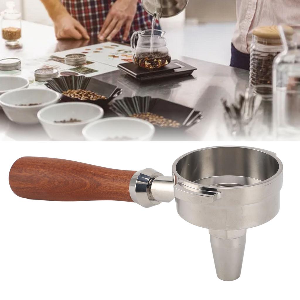 Portafilter 58mm with Bottom Detachable 304 Stainless Steel   Wood Handle Coffee Portafilter for Expobar for   for GA for Pandorra for XLVI