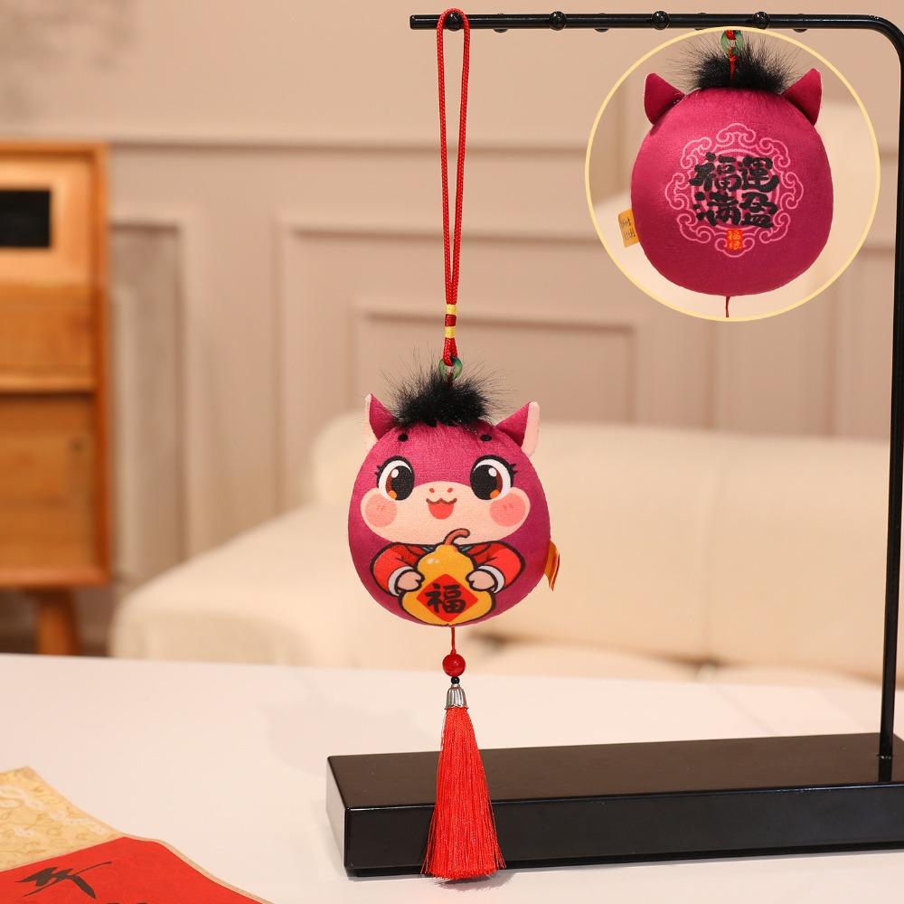 Cute Stuffed Animal Keyring Creative Chinese New Year Gift Zodiac Pony Figurine Home Decoration
