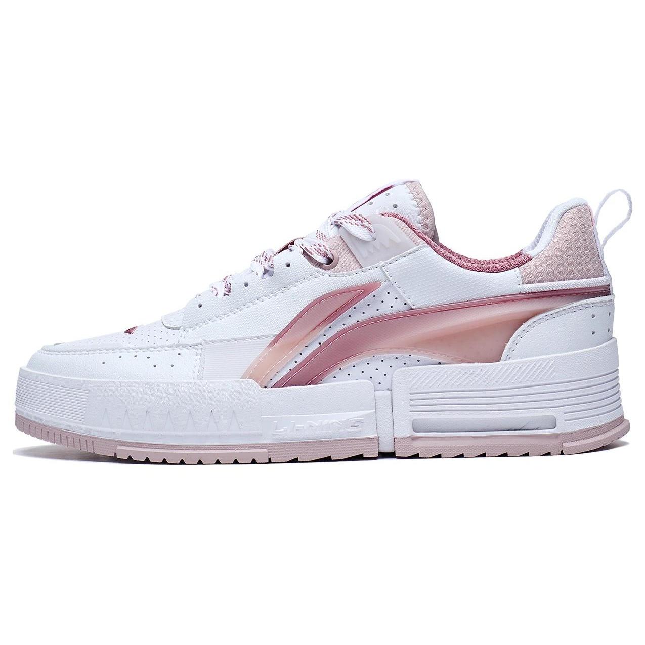 (WMNS) Li-Ning Casual Skate Shoes White Pink Women s AGCT136-3 EU 35