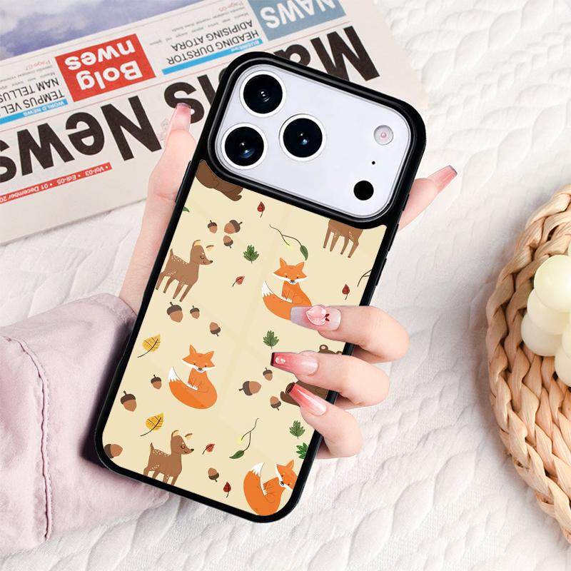 Autumn Leaves Fall Fox Pumpkin Phone Case For IPhone 17 16e 15 14 13 12 11 Pro Max Air Mini Soft Protective Cover