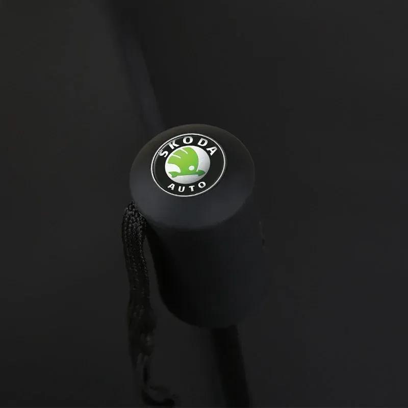 Car Styling Car Portable Folding Automatic Three Folding Umbrella For Skoda Superb Octavia Rapid Kodiaq Kamiq Karoq Rapid Fabia