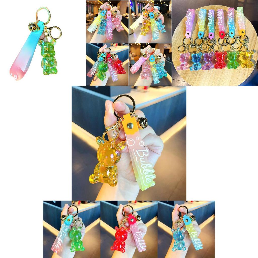Transparent Resin Cute Unicorn Keychain Adorable Cartoons For Gifts And Bags