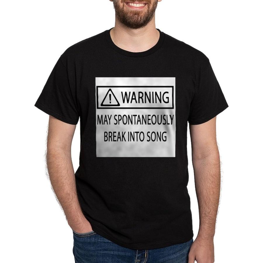 CafePress - Spontaneous Singer BW T-Shirt - Classic Cotton T-Shirt Black S