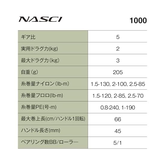 SHIMANO Spinning Reel 26 NASCI 1000