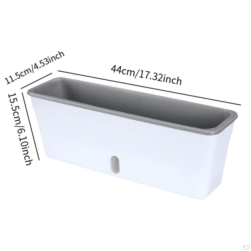 Rectangle Self Watering Planter,Garden Window Sill Planter Sturdy Flower Pot for Home Balcony Indoor