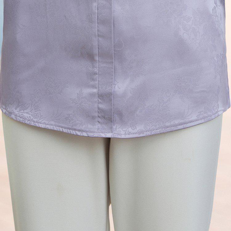 New Chinese Style Summer Blouse for Moms, National Design, Middle-Aged Women's Three-Quarter Sleeve Top for Spring/Summer.