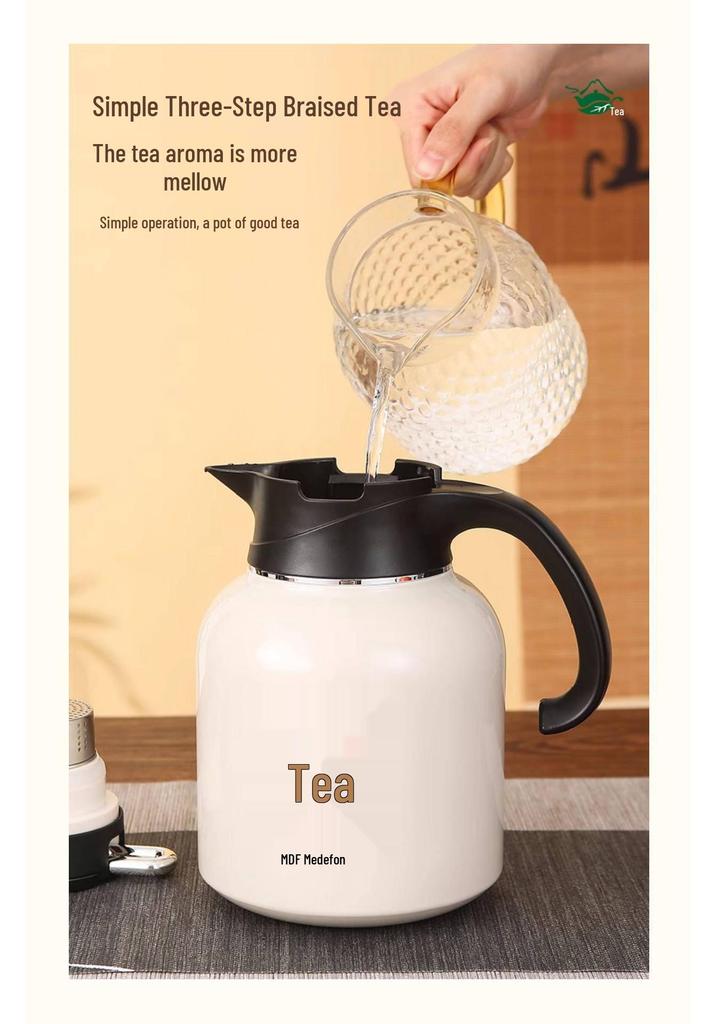 Large Capacity Stainless Steel Thermos Kettle: Stew Pot & Tea Pot for Hot Water