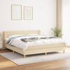 Vidaxl Boxspringbed met Matras, Crème, Stof, 160X200 Cm