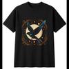Tattoo Swallow Under the Stars Bird Mens T-Shirt Black 100% Cotton Nature Tee